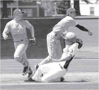 Gavin Stone turns a double play against Paragould on Friday morning.